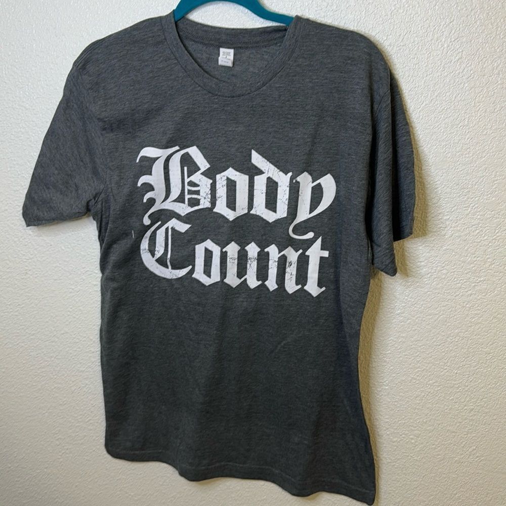 Body count- logo graphic tee- grey with white lettering-Size medium